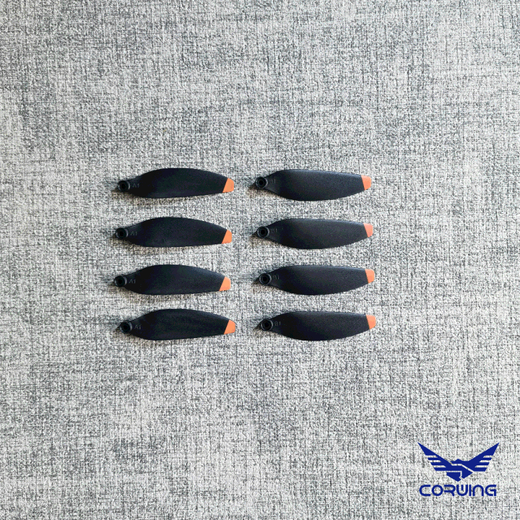 Brushless drone blades, model aircraft fan blades, remote control aircraft 5.8 cm 64mm 7CM drone wing accessories, 5.8 cm orange edge (4 pieces A + 4 pieces B), a total of 8 pieces with 8 screws, long, a set of high-quality drone blades