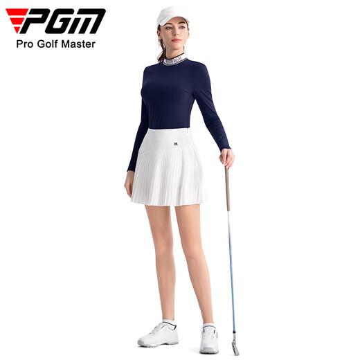 PGM Golf-Kleidung Frauenrock plissierter kurzer Rock unsichtbarer Reißverschluss freie Tailentasche mit langen Beinen YF698-Navy Blue [Top] s