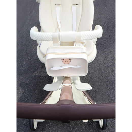 
Huanshu baby stroller hanging bag baby walking artifact storage bag cart accessories storage bag baby baby walking tissue hanging bag pass bear leather tissue bag