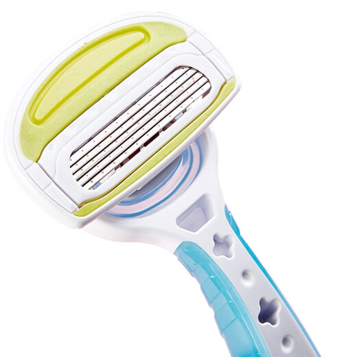 Beiyin imported women's 5-layer epilator private armpit hair shaver shaving razor without sting (pack of 3) blue