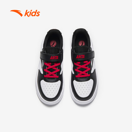 ANTA children's sports shoes for boys and girls with Velcro low-top campus white shoes easy sneakers A12448088