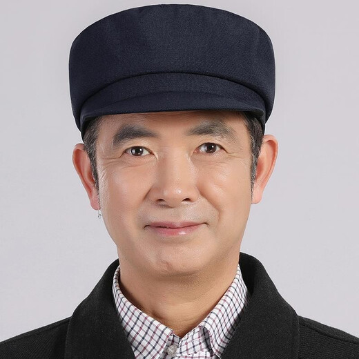 Changyin middle-aged and elderly hats, spring and autumn men's old hats, cloth hats, grandpa autumn flat-top thin dad hats, elderly Zhongshan hats, flat-top hats - autumn and winter black M 57C