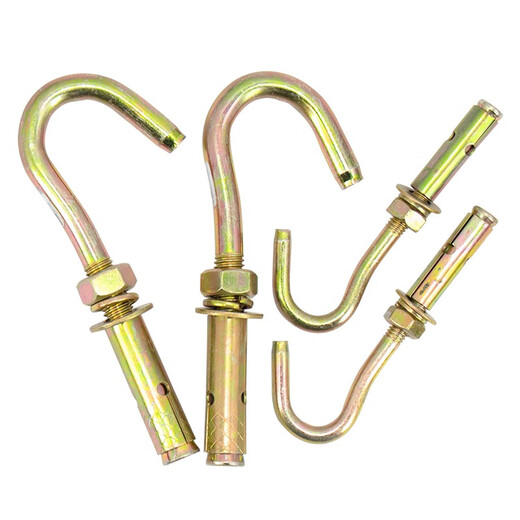 Hesdig JG-18 Colored zinc expansion hook Expansion hook Expansion screw hook Colored zinc expansion hook Screw hook Expansion bolt hook M8 (20 pieces) Beijing warehouse flash delivery