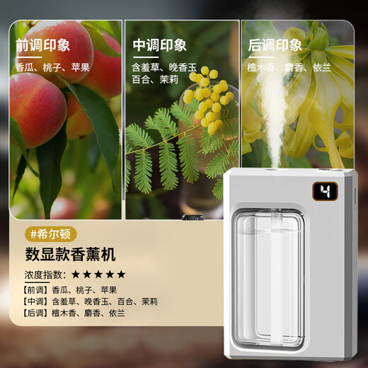 Xiaomi Buyi Air Freshener Aromatherapy Machine Automatic Spray Toilet Deodorization Bedroom Household Long-lasting Premium Bedroom Fragrance 1+1 Aromatherapy Machine*1 + Hilton (Star