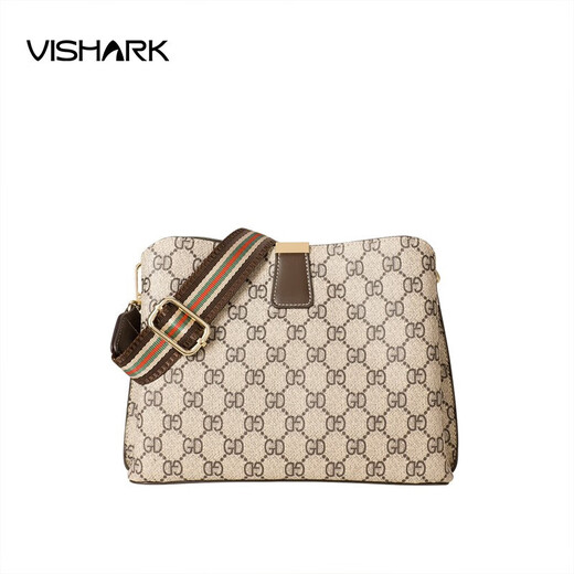 Shark bag women's bag retro print shoulder bag women's trendy casual bucket bag versatile crossbody bag women's bag gray