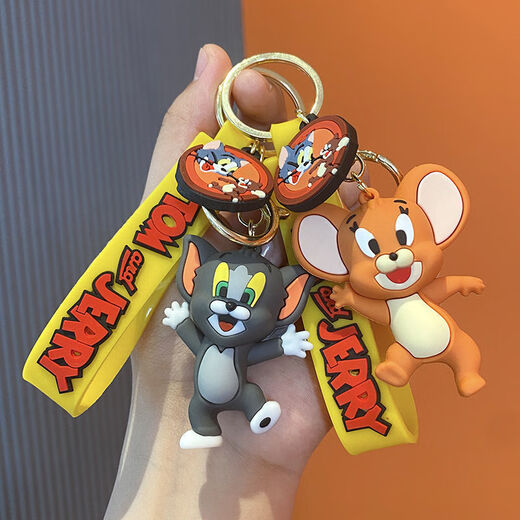 动漫汤姆猫钥匙扣简约汽车钥匙链创意情侣书包挂饰猫和老鼠钥匙圈 杰瑞鼠