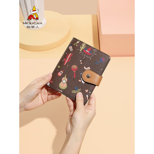 Vogelscheuche (mexikanische) Kartentasche für Frauen Mode Multi-Card große Kapazität Frauenmünzen Brieftasche Kurzpraktische Kartentasche Geburtstagsgeschenk für Mädchen Khaki