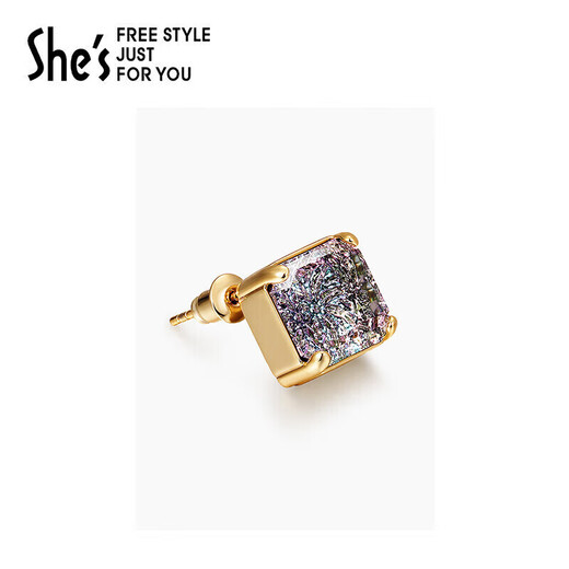 She s earrings Monet impression sparkling colorful imitation crystal earrings niche earrings birthday gift for girlfriend