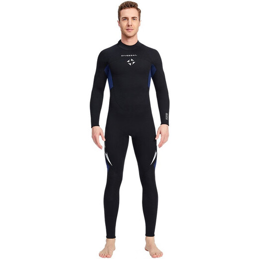 DIVE&SAIL3MM men's thickened thermal clothing wetsuit women's one-piece jellyfish suit deep diving suit surfing suit winter swimming suit dark blue S women's style