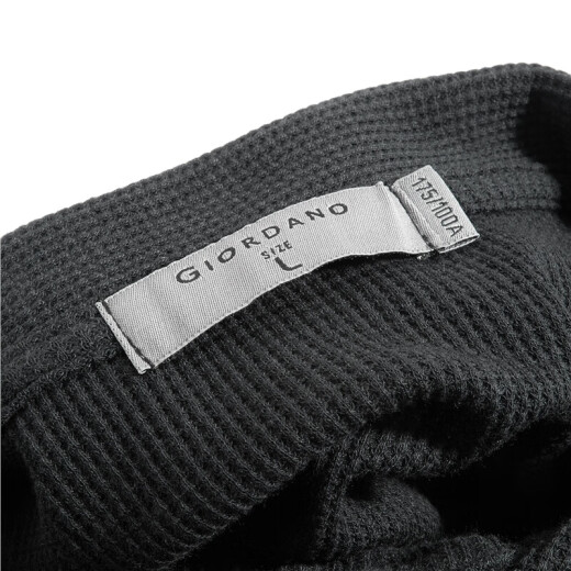 Giordano POLO shirt Giordano men's Polo thick waffle solid color long-sleeved POLO0101078309 logo black plus size