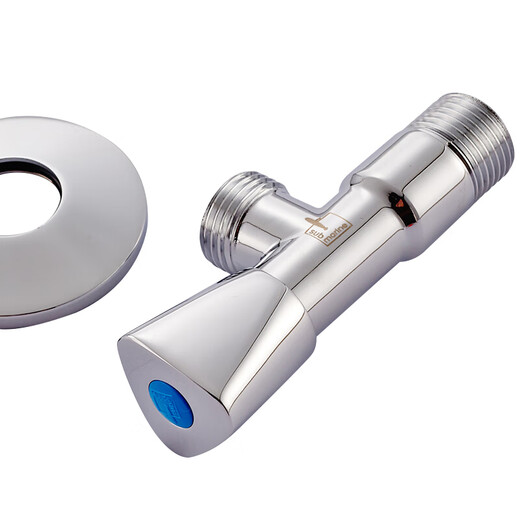 
Submarine F701/F702 angle valve copper slow-opening type eight-character valve bright chrome 4-point triangle valve F702 hot water (red label)