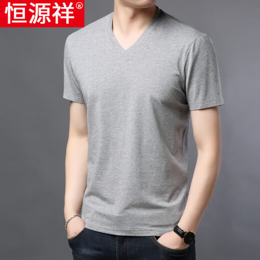 Hengyuanxiang Summer NUEVA Camiseta de manga corta para hombres Modal Color sólido Vangal de hielo Ventilador de mediana edad delgada y joven Camiseta de algodón casual 9902 Royal Blue 165