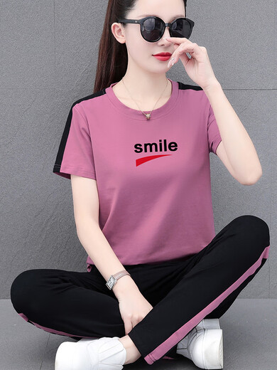 
Woodpecker (TUCANO) short-sleeved cropped trousers sports suit for women in summer 2024 new middle-aged mother fashionable casual sports suit two-piece set Royal Blue [9-point set] WK695 long XL (recommended 110-125 Jin [Jin equals 0.5 kg])