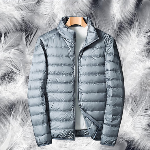 Woodpecker Lightweight Down Jacket Men's Short Winter Jacket Men's New Ultra-Light Casual Young and Middle-aged White Duck 16050 Black (Stand Collar) 2XL (160Jin Jin is equal to 0.5kg -180Jin Jin is equal to 0.5kg)