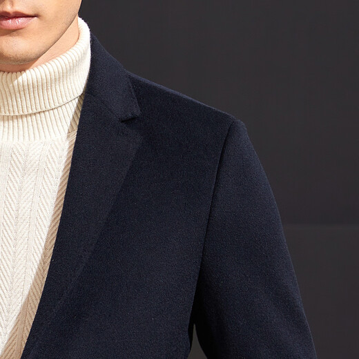 Antonio [leichter Luxuskaschmir + Wolle] Business Cashmere Anzug Herrenpendler Wolljacke Herbst und Winter Wollanzug Marine Blau 52 (180/96a)