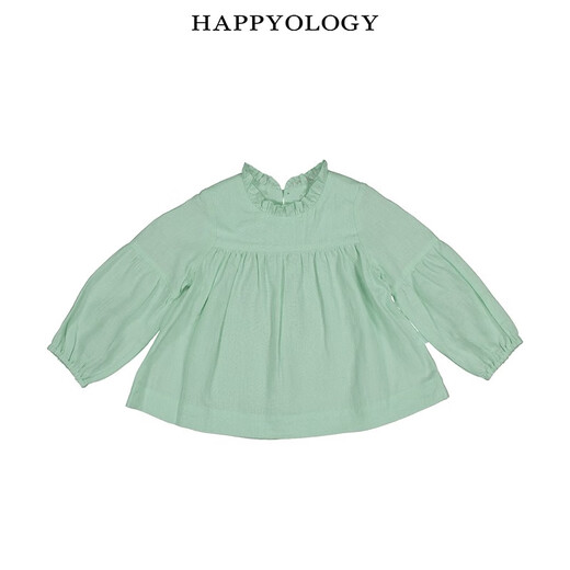 Happyology British girls' shirt long-sleeved linen children's clothing baby autumn top new children's shirt rose pink 92 (92cm)