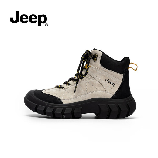 Ботинки Jeep Martin. Женские новые осенние и зимние ботинки для походов и альпинизма 2025. Рабочие ботинки на толстой подошве. Бархатные короткие сапоги в британском стиле. Черный, серый 36