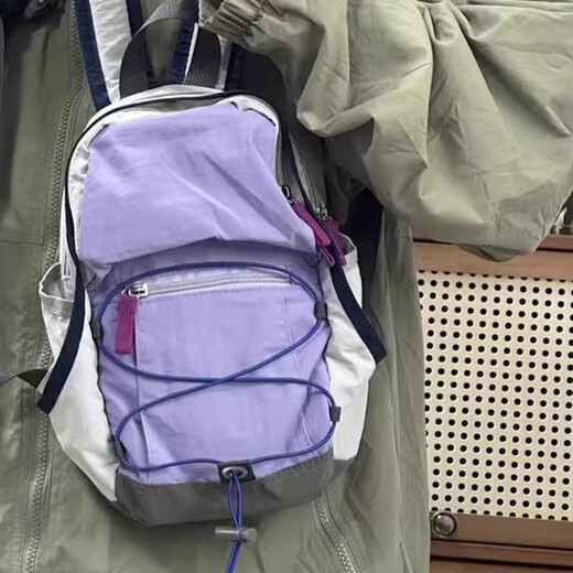 Lugeli Outdoor Backpack Contrast Color Mountaineering Bag Picnic Retro Small School Bag Lightweight Travel Bag Lightweight Hiking Small Backpack Outdoor Backpack Purple