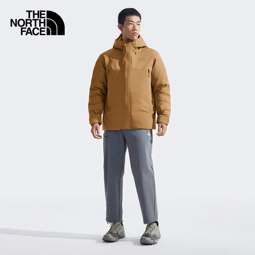 The North Face down jacket men's 600-fill goose down filled waterproof outdoor versatile warm autumn new | 83UM 173/geological brown XL /180