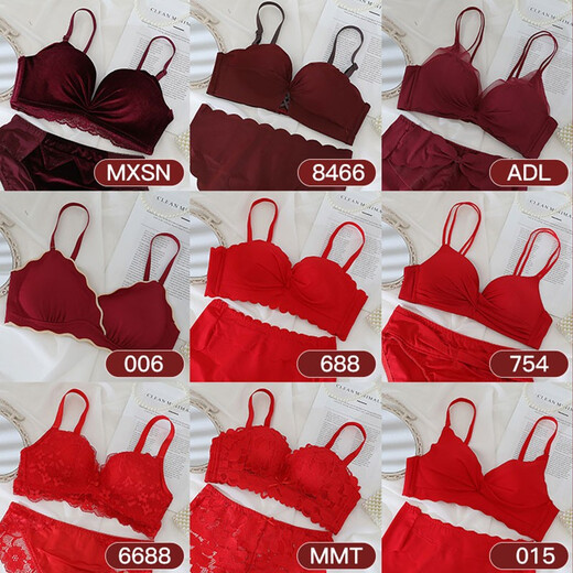 Französisch Jerrie Mock Native Jahr Unterwäsche Frauen Unterwäsche Braut Hochzeitset Koi Lucky Color Brand Spitze kleine Brüste sammeln sexy charmante BH -Cover W6630 70A = 32A
