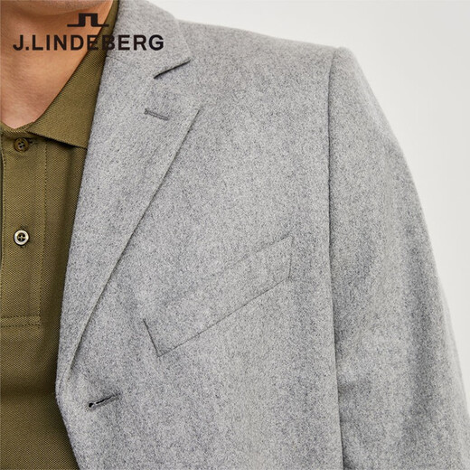J. Lindeberg Shopping Mall mismo en la misma longitud de mediana longitud y verano lana de lana de lana abrigo de lana Men 520427003 R19 Flor de granito Ceniza XS
