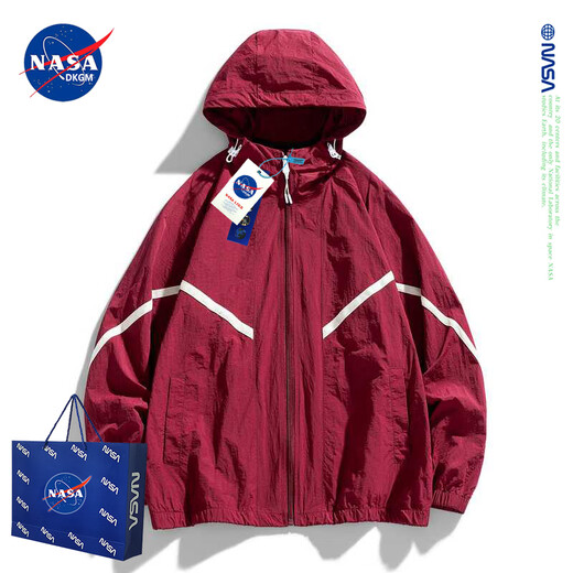 NASADKGM sun protection clothing men's summer new couple's clothing lightweight breathable anti-UV skin clothing outdoor fishing jacket navy blue L (recommended 110-130Jin Jin equals 0.5 kg)