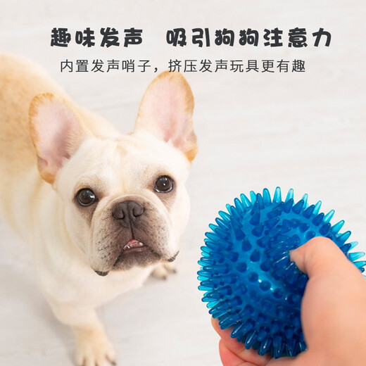 EETOYS medium thorn ball orange dog toy fun sounding teeth grinding and bite-resistant tooth cleaning ball to relieve boredom alone pet supplies