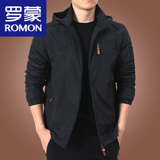 Romon Herrenjacke Herbst und Winter plus Samtjacke Herren Winter Casual Clothes Herren-Top-Kleidung für Männer mittleren Alters Dicke 9898 [dunkelblau] Abnehmbares Hut-Assode-Velvet ohne zusätzlichen Preis l 175spezifikationen (135jin [Jin ist gleich 0,5 kg])