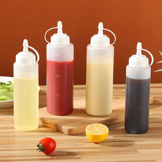 Baiji squeeze sauce bottle 4-pack condiment bottle syrup jam tomato salad honey bottle squeeze bottle sauce sauce bottle
