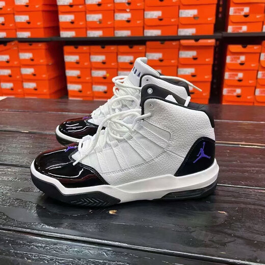 Nike (Nike) Chaussures féminines Air Jordan Big Children's Chaussures Max Aura Xiaokang Button Casual Shoes Amortinement Chaussures de basket-ball Chaussures Sports AQ9214-121 36