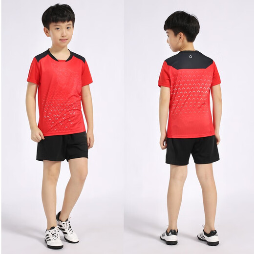 
Spring and summer new children's badminton suits set for men and women primary school students training competitions Bingbing uniforms tennis uniforms volleyball uniforms sports uniforms group purchase custom printing LOGO 3886B model black XL