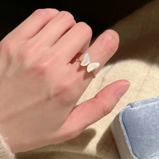 滴油珐琅蝴蝶戒指女小众高级感轻奢不掉色网红爆款洋气百搭指环 J3271