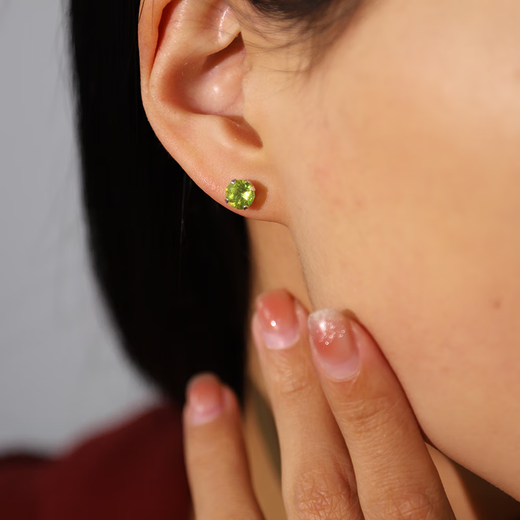 GEM STONE KING 2.55 carat green peridot earrings necklace set 925 silver colored gemstone jewelry 2-piece birthday gift