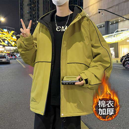 Karls large-size men's cotton-padded coats for fat men and teenagers to add weight and oversize coats winter quilted coats students loose cotton clothes black 6XL (220-240Jin Jin is equal to 0.5 kg)