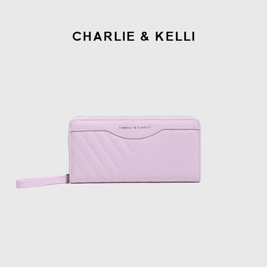 CHARLIE & KELLI CK轻奢包包女包长款多巴胺钱包女士2025新款零钱包卡包手拿包 黑色