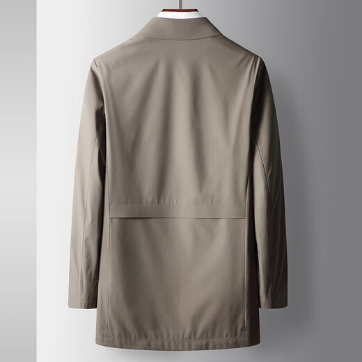 Bupad Windbreaker para hombres Lapa de la solapa 2024 Luz de color sólido Negocio para hombres de un solo pecho Windbreaker azul marino XL/52/180
