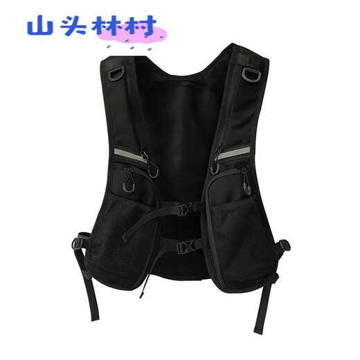 Xu Shansi Workwear Vest Bag Trendy Cool Dark Functional Wind Tactical Vest Reflective Lightweight Cycling Running Storage Mobile Phone Bag Black