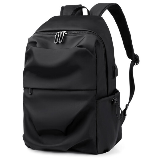 Tiffinson Backpack Men's Fashion Trend Sports Men's Backpack Leisure Travel Notebook Business Computer Bag High School Junior High School College Student USB Men's and Women's Canvas School Bag 65199 [Black]