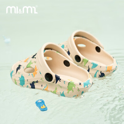 M1&M2 Spanish children's shoes, children's slippers, summer new indoor and outdoor slippers, casual and comfortable sandals, beige size 33-35/suitable for feet length 21.7cm
