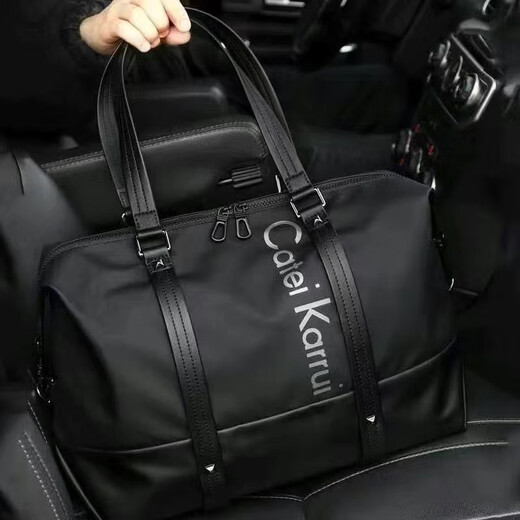 Cateikarui men's travel bag portable business trip large capacity luggage bag short-distance travel bag short-distance travel storage bag light luxury black