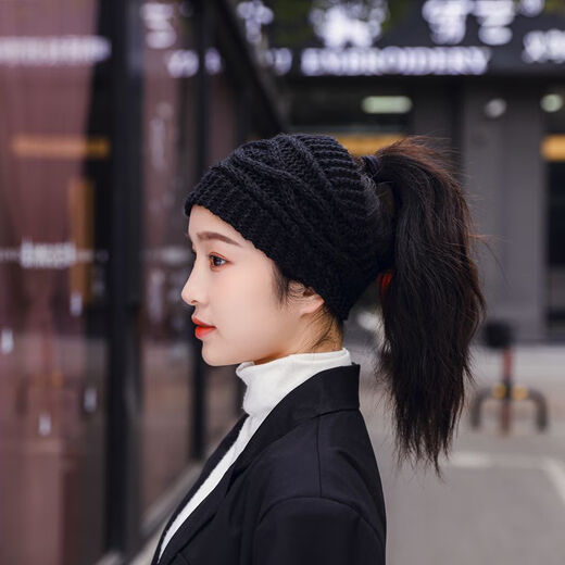 Lan Manya's zodiac year woolen warm headband for women winter wide-brimmed forehead scarf to cover white hair hat knitted headband hood khaki