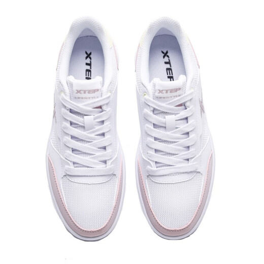 
Xtep women's shoes, low top mesh, spring and summer breathable, lightweight and versatile white shoes, casual sports shoes, thick soles shoes for women 9767 white [leather face] 38