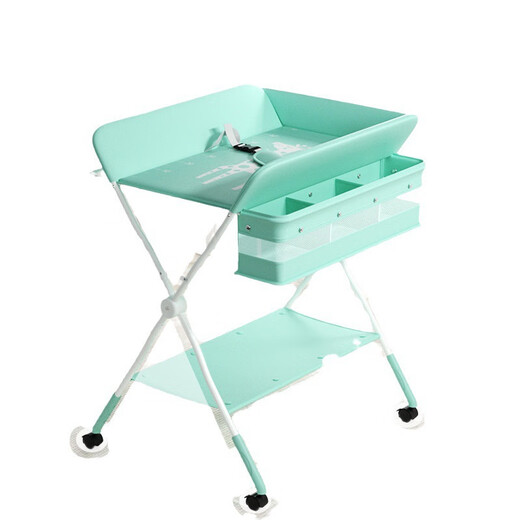 Clcey Windel Tabelle faltbare einfache Babypflege Tabelle Crib Baby Windelwechsel Tabelle Neugeborene Touch Tabelle Windel Tisch - graues mobiles Modell + Drei -teiliger Set