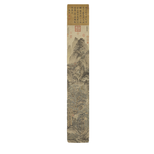 
Yuan Wang Meng sat and listened to the ancient landscape painting scrolls of literati paintings and replica antique paintings hanging paintings Yuan Wang Mengxi Mountain Visiting Friends 20X123 cm12211 Chemical fiber photo cloth (sprayed) Milky white vertical scroll (framed)