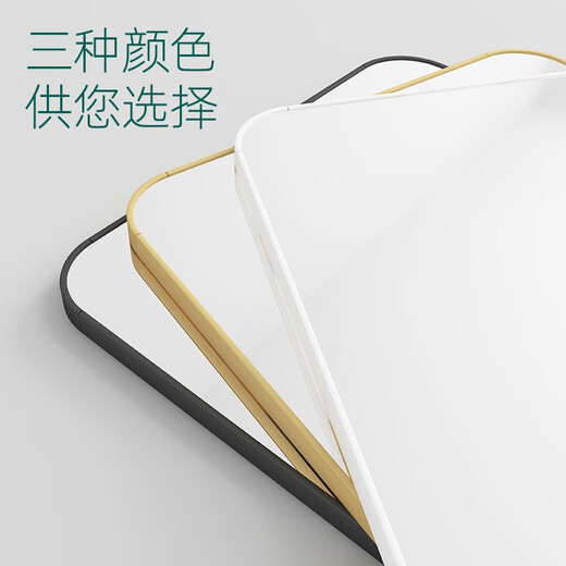 Zhenjinfang Ganzkörperspiegel Hanging Türspiegel Dressing Spiegel gegen Wand Selbstklebende Wand Mauer Spiegel Home Schlafzimmer Studenten Schlafzimmer Soldat Mysterious Black Big Runded Ecke 40*150 [Tür Hanging Wall gegen Wand]