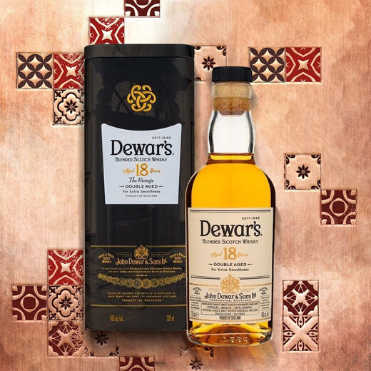 Boîte-cadeau de whisky mélangée de 18 ans de Dewar Whisky 200 ml Vin importé