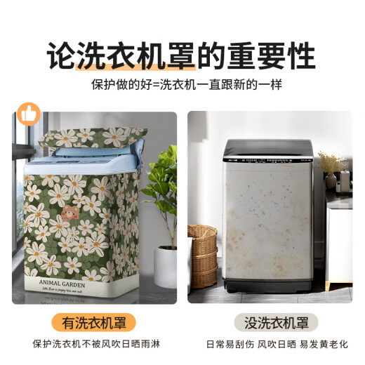 波轮洗衣机罩布防晒防水防尘套通用全自动通用上开盖布 BLXYZ3291 XS码 2-4.2kg标准款-防水防霉