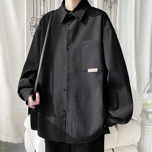 Xiyu white shirt men's long-sleeved 2024 spring new casual jacket boy shirt teenager student Hong Kong style shirt XY C9871 white M about 95-110Jin [Jin equals 0.5 kg] can be worn