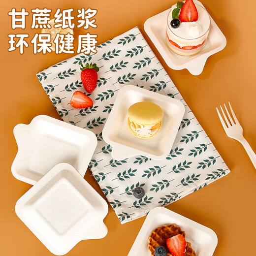Youao cake plate disposable plate 4 inches (pack of 30) biodegradable paper plate outdoor picnic camping tableware