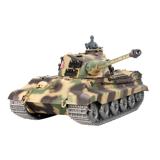 Henglong Large Remote Control Children's Toy Car Electric Tank Chariot German King Tiger Porsche Tank Model 3888 Professional Advanced Edition (Full Metal Wheel) Enjoyable Play 5000 mAh Approximately 180 Minutes of Play